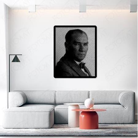 Fotomat Ahşap Atatürk Portresi Dekoratif Duvar Tablosu