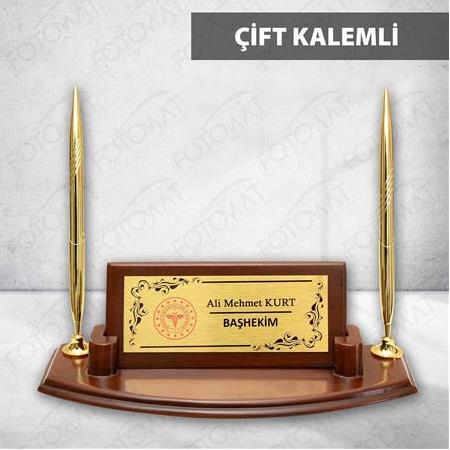 Fotomat Ahşap Masa İsimlik Müdür Doktor Avukat Masa İsimlik