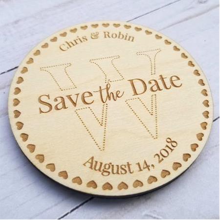 Fotomat 0001 Nişan Nikah Süsü Yuvarlak Lazer Kesim Magnet