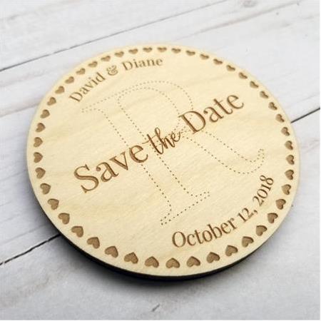 Fotomat 0001 Nişan Nikah Süsü Yuvarlak Lazer Kesim Magnet