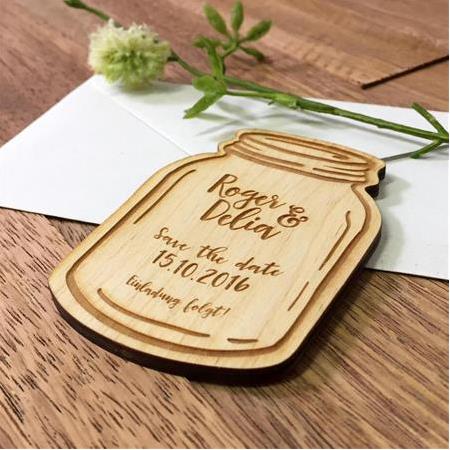 Fotomat 0003 Nişan Nikah Süsü Kavanoz Şişe Şekli Ahşap