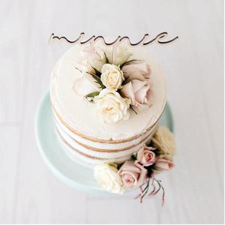 Fotomat 0009 Ahşap Lazer Kesim Pasta Üstü İsim Süsü