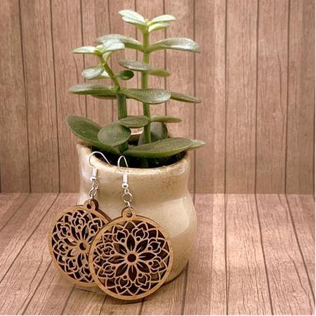 Fotomat 0016 Ahşap Takı Küpe Modern Küpe Dekoratif