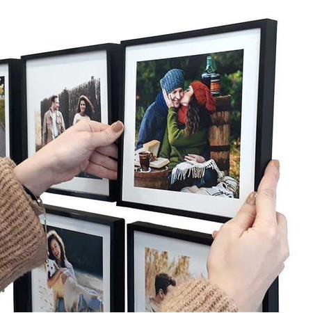 Fotomat Dekoratif Yapışan Sök Tak Kare Çerçeve - Siyah 3'lü Paket