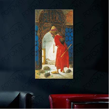 Fotomat Kaplumbağa Terbiyecisi Dekoratif Kanvas Tablo Osman Hamdi