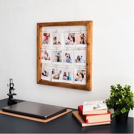Fotomat Ahşap Mandallı Anı Çerçeve Hasır İpli Çerçeve