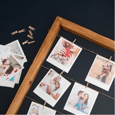 Fotomat Ahşap Mandallı Anı Çerçeve Hasır İpli Çerçeve
