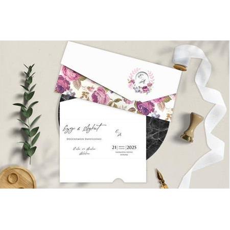 3116 Carmen Eco Düğün Nişan Davetiyesi Fotomat