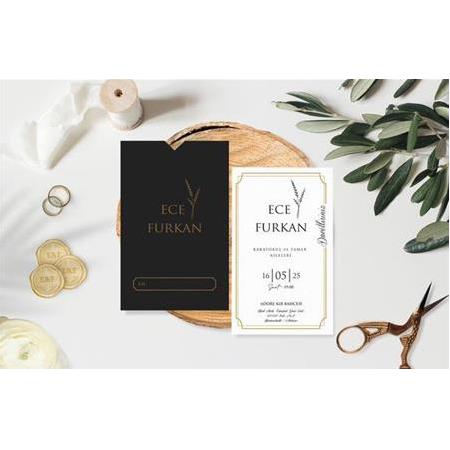 6236 Carmen Eco Düğün Nişan Davetiyesi Fotomat