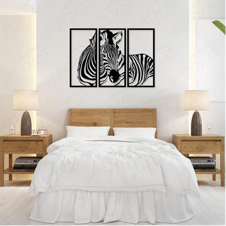 Fotomat Ahşap Zebra Dekoratif Duvar Tablosu Zebra Tablosu
